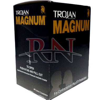 Wholesale Trojan Magnum Original Dispenser Single Condoms 48CT Bulk