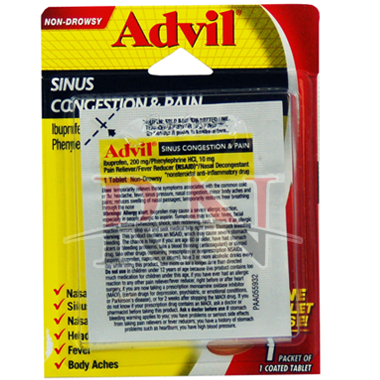 Advil Sinus Congestion & Pain Blister Pack Wholesale