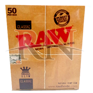 Raw Classic Rolling Paper Kingsize Slim 50PC Wholesale