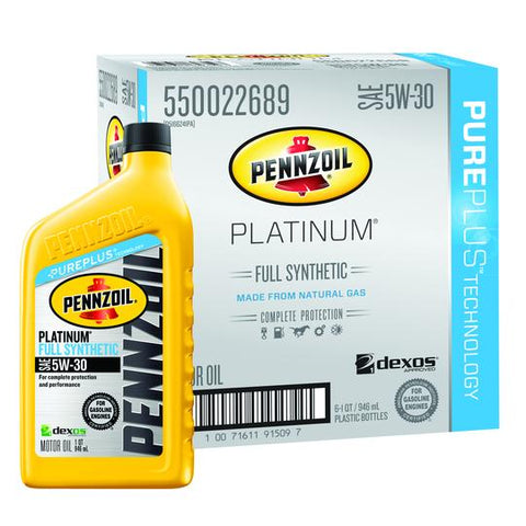 PENNZOIL | PLATINUM SAE SYNTHETIC MOTOR OIL QUART - 6PC/CS