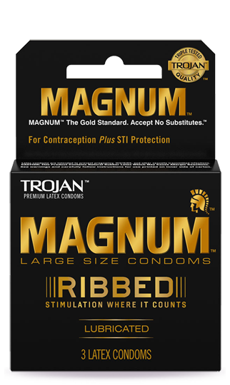 Magnum Ribbed TROJAN | MAGNUM RIBBED CONDOMS 3CT - 6PC – RN International Inc.